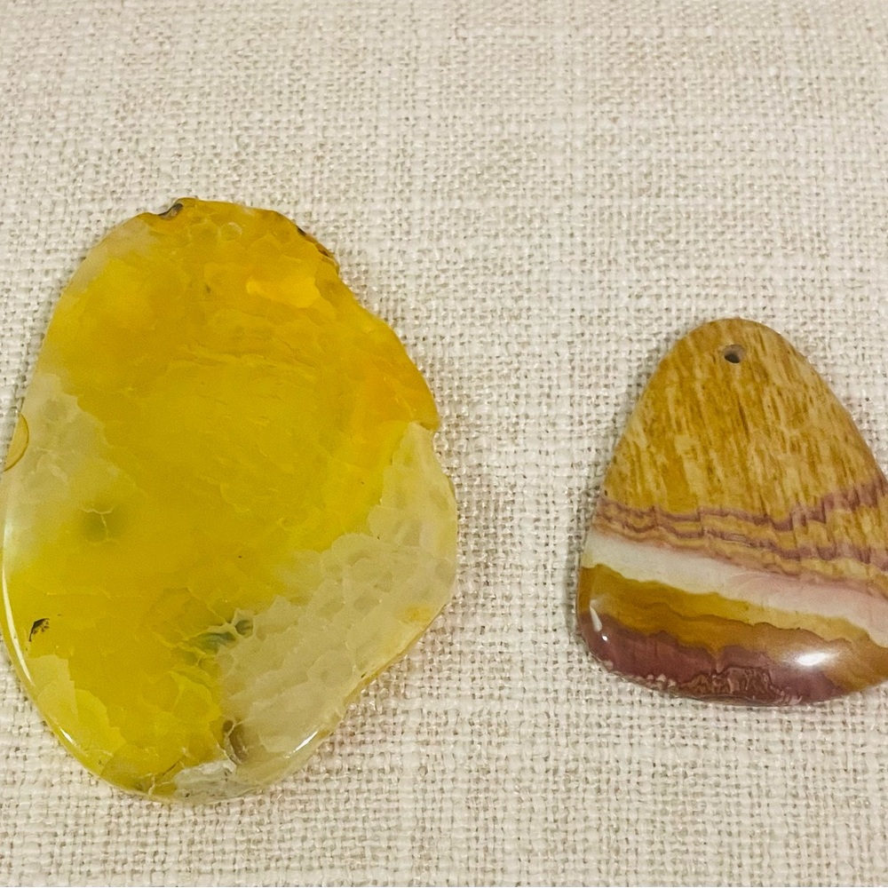 Yellow Agate & Banded Jasper Pendant Focals